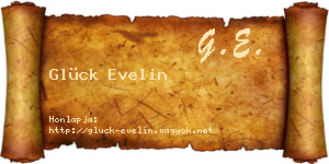 Glück Evelin névjegykártya